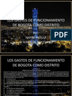 Los Gastos de Funcionamiento de Bogota Como Distrito