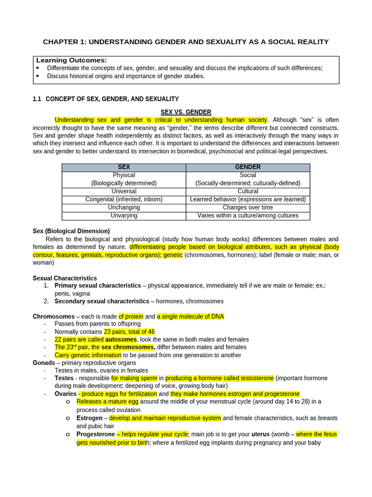 Gender and Sexuality: Key Concepts Explained | PDF | Feminism | Gender ...