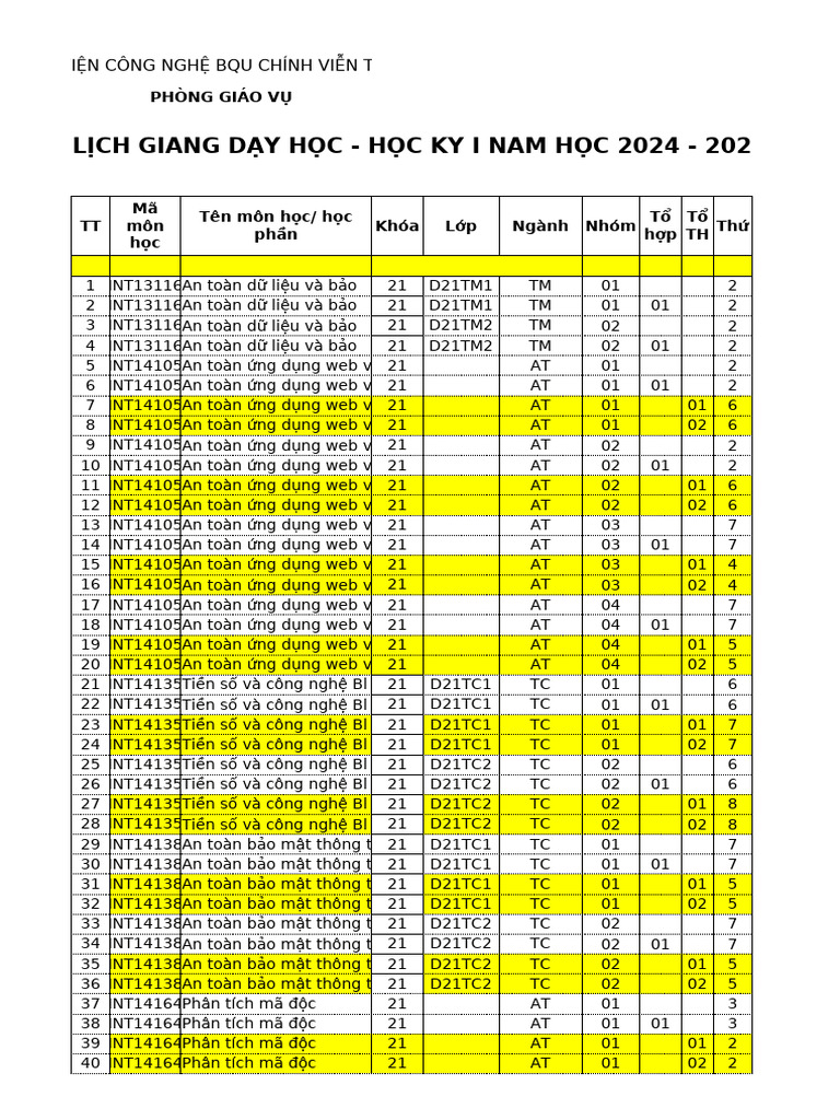 0528 - TKB HK1 Nam Hoc 2024 20252 | PDF