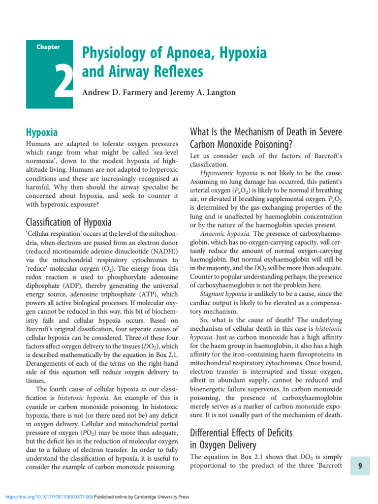 02 Physiology of Apnoea Hypoxia and Airway Reflexes | PDF | Breathing ...