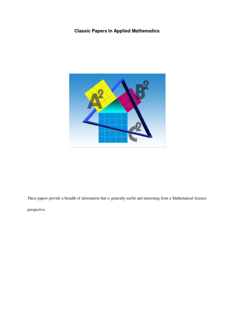 Classic papers in applied mathematics pdf calculus of variations