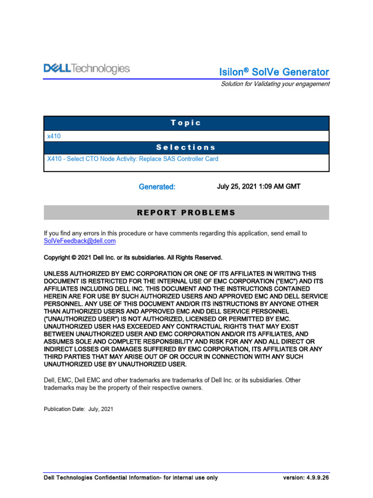 Isilon - X410-Replace SAS Controller Card | PDF | Electrostatic ...