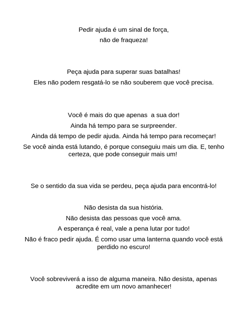 Frases Setembro Amarelo | PDF | Amor | Suicídio, image size:768x1024