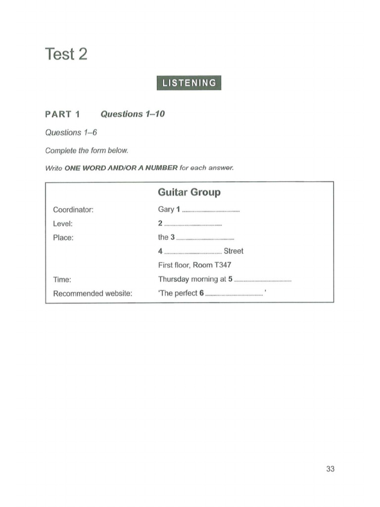 Test 2 Listening Pdf