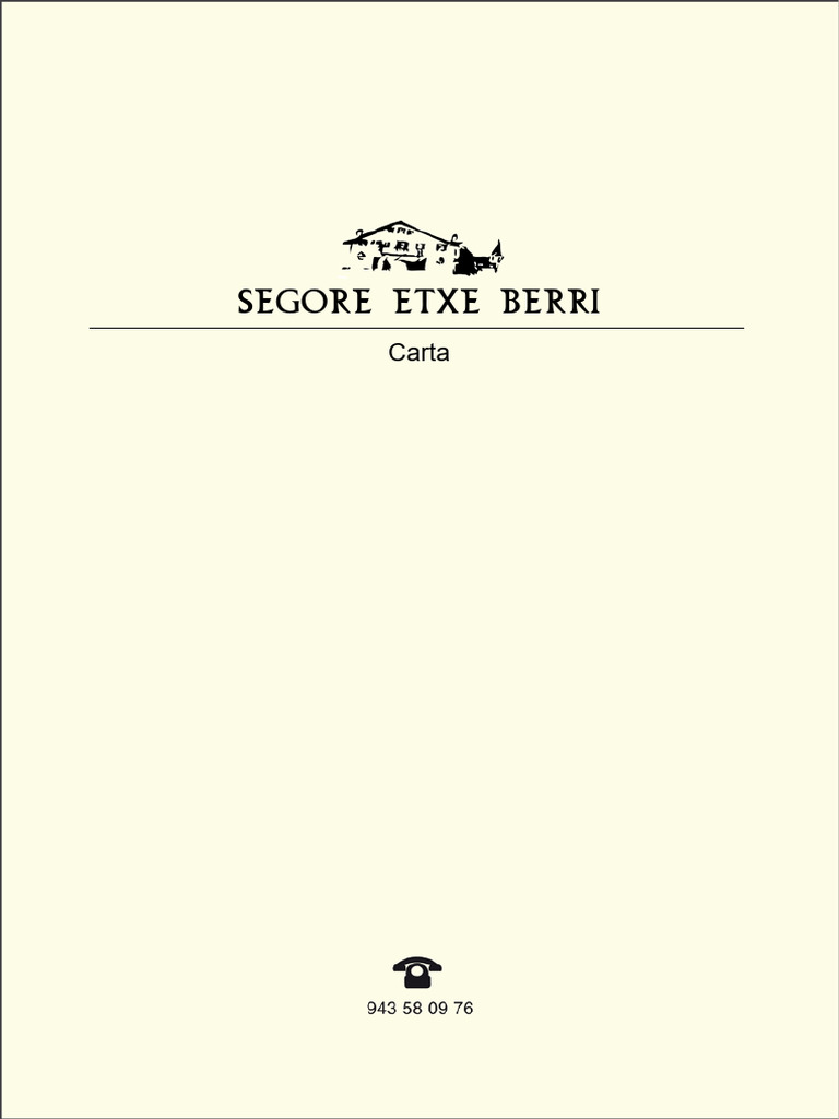 Carta de Entrantes y Platos del Segore Etxe Berri | PDF | Alimentos ...