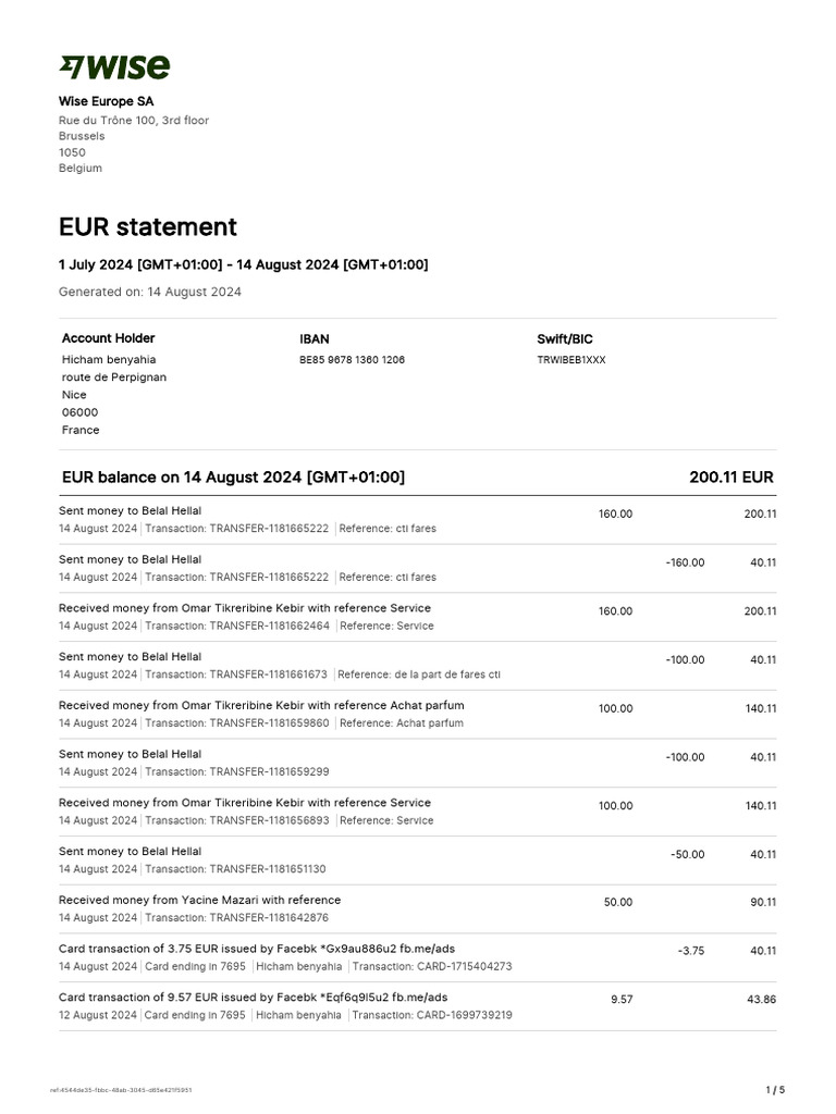 Statement 1 pdf personal finance financial services