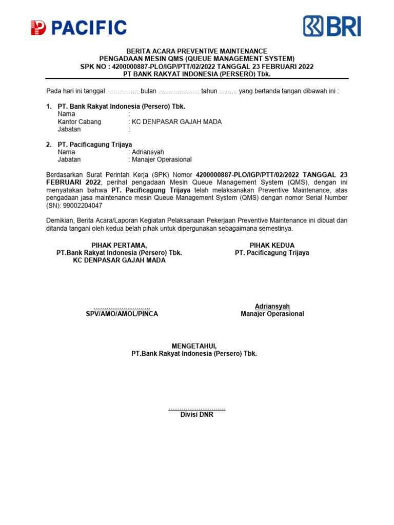 BA PM QMS - Denpasar Gajah Mada | PDF | Komputer