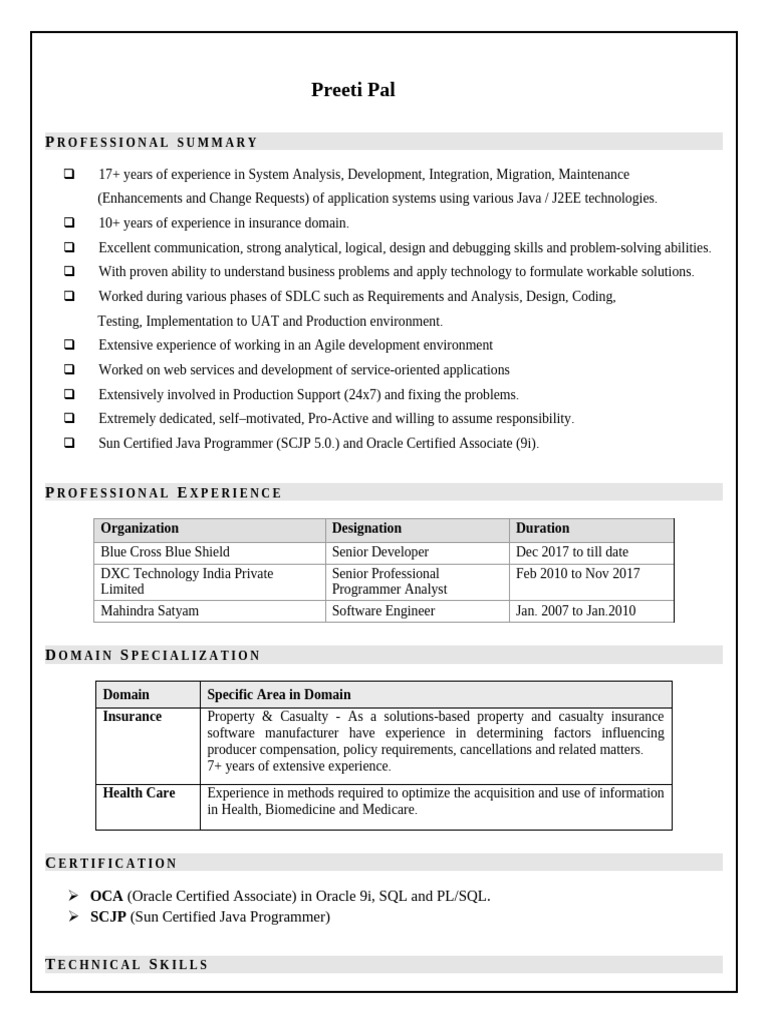 Java Developer with Insurance Expertise | PDF | Spring Framework | Java ...