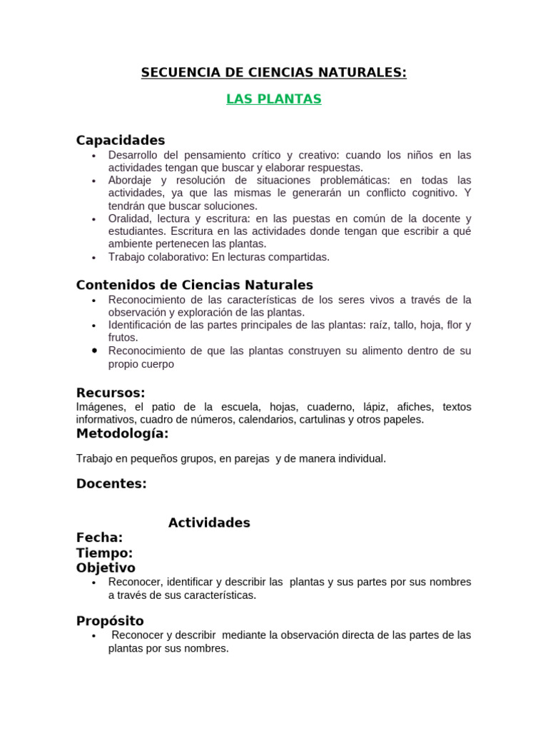 Explorando las Plantas en Ciencias Naturales | PDF | Tallo de la planta ...