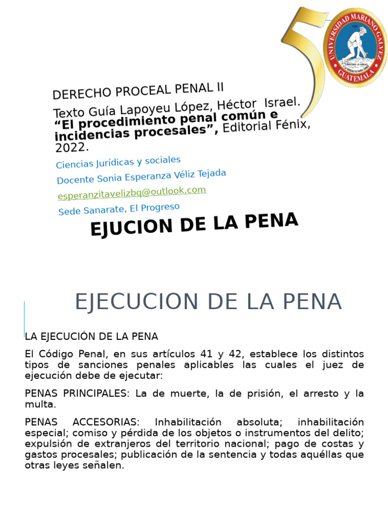 Ejecución de la Pena en Guatemala | PDF | Castigos | Pena capital