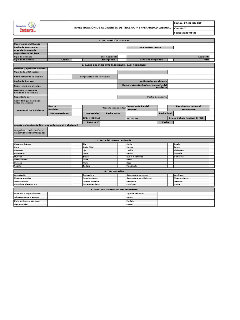 Investigación de Accidentes Laborales | PDF