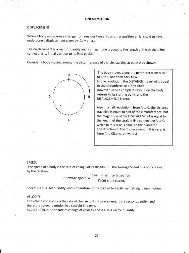Linear Motion and Projectile Motion Explained | PDF | Self-Improvement ...