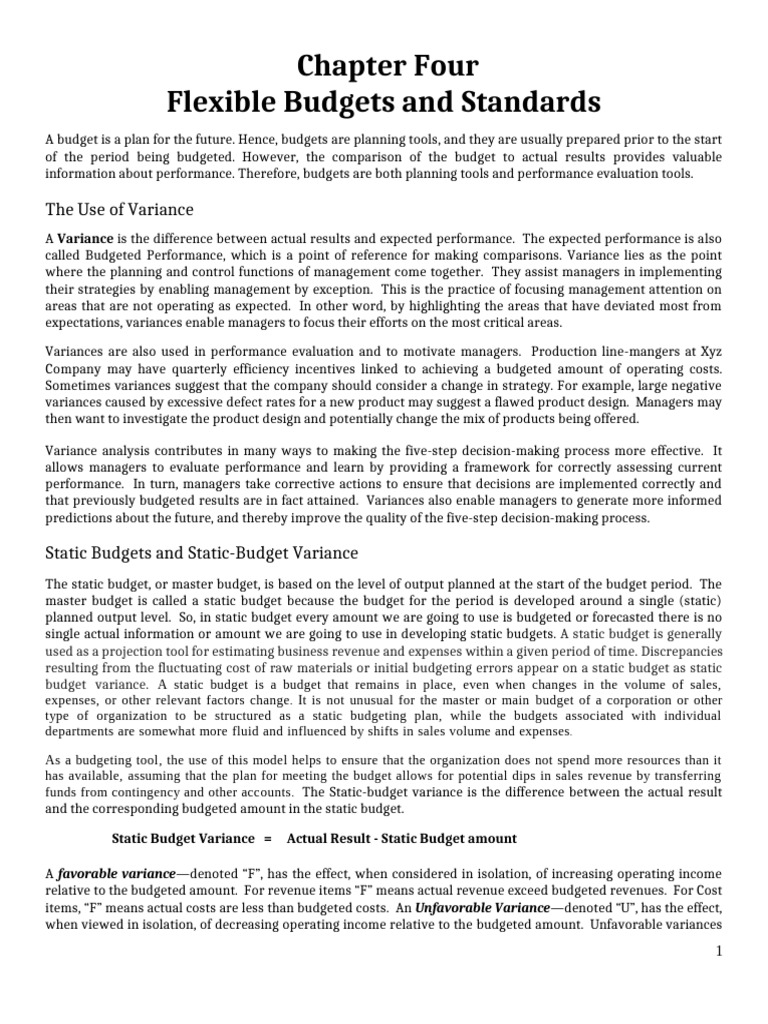 Flexible Budgets and Variance Analysis | PDF | Budget | Labour Economics