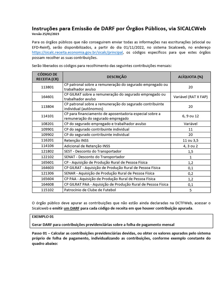 Emissão de DARF para Órgãos Públicos | PDF | Salário