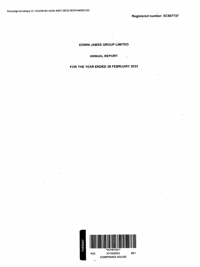 EDWIN JAMES GROUP LIMITED Companies - House - Document | PDF | Audit ...