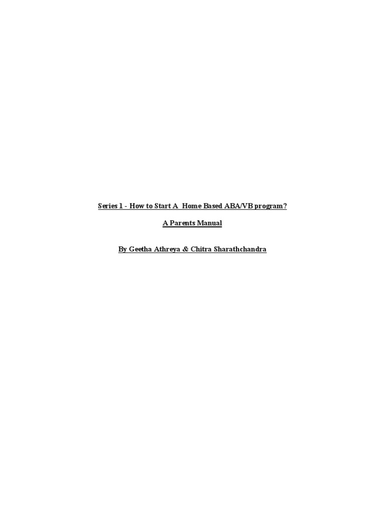 Starting an In-Home ABA/VB Program | PDF | Individualized Education ...