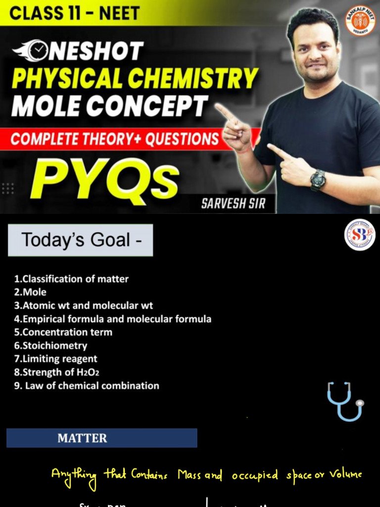 22 March 2024 - Mole Concept Notes - Sarvesh Sir | PDF