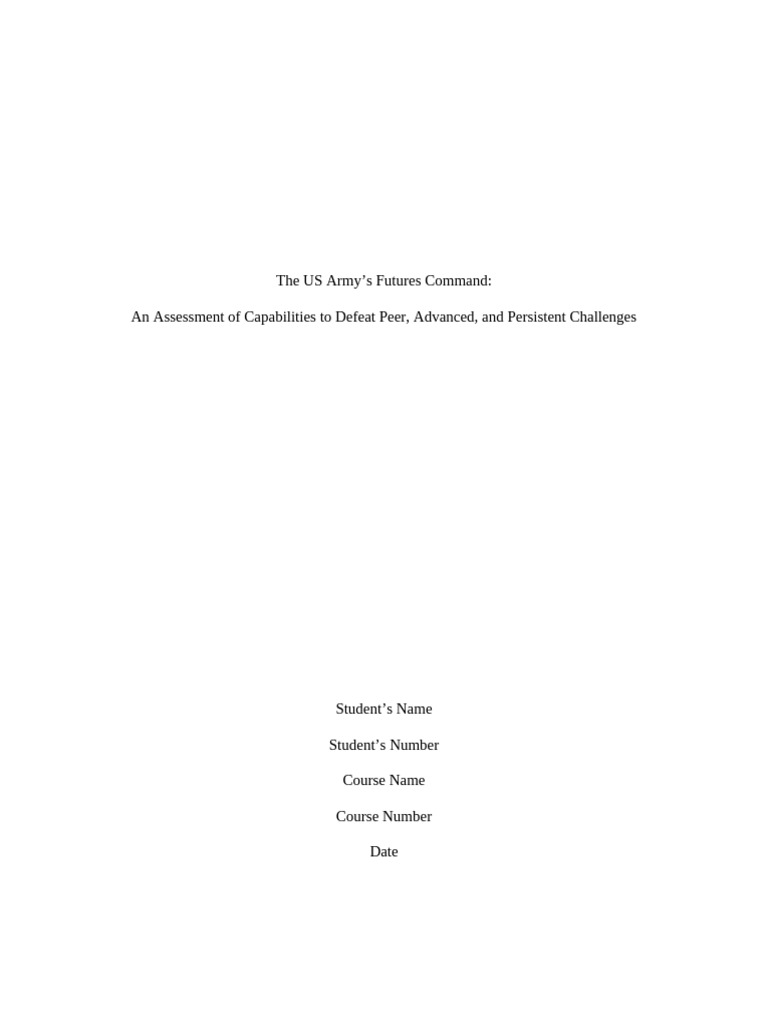 US Army Futures Command Modernization Strategies | PDF | Cyberwarfare ...