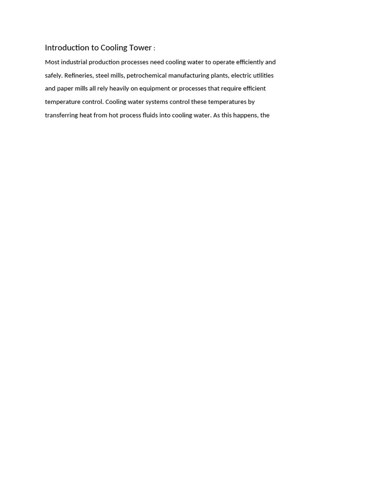 Cooling Tower Basics & Operation | PDF | Water | Heat Transfer