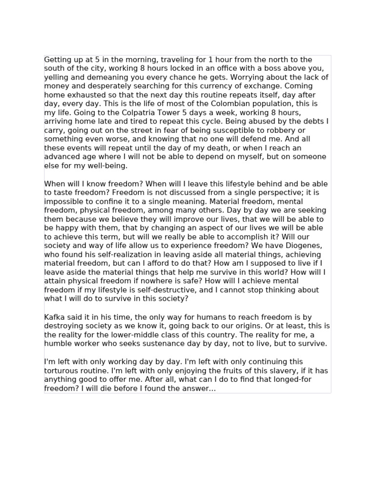 Seeking Freedom in a Rigid Routine | PDF | Psychology