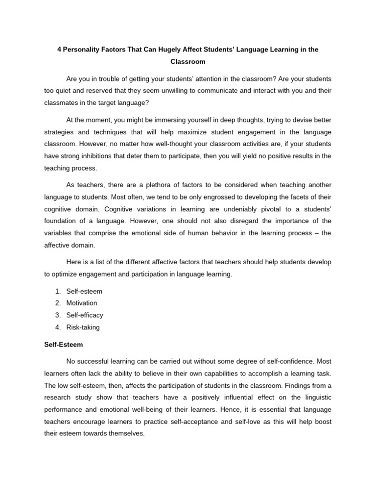 Sample write-up 3 | PDF | Self Efficacy | Self Esteem