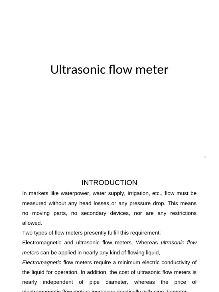 ultrasonic flowmeter | PDF | Flow Measurement | Ultrasound