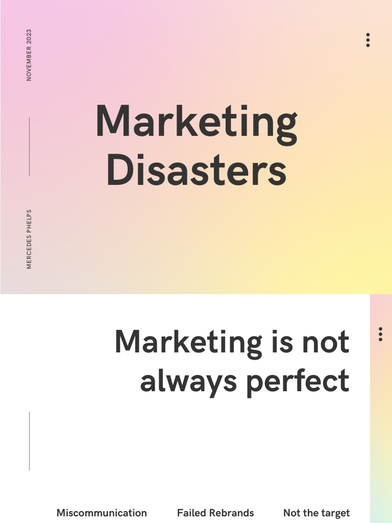 Marketing Disasters Pdf Marketing Communication
