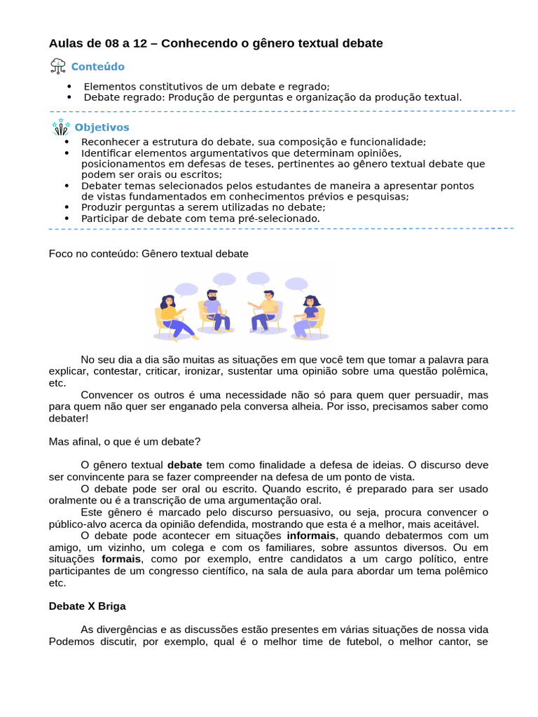 Estrutura do Debate Regrado em Sala | PDF | Gênero | Estudos de Gênero