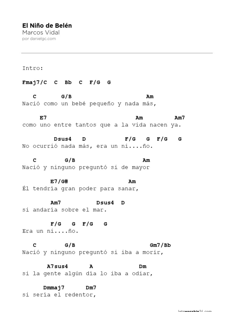 Marcos Vidal El Nino De Belen Acordes