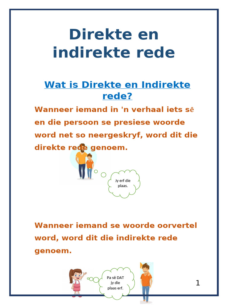 Direkte en Indirekte Rede Aktiwiteit in Boekie Memo | PDF