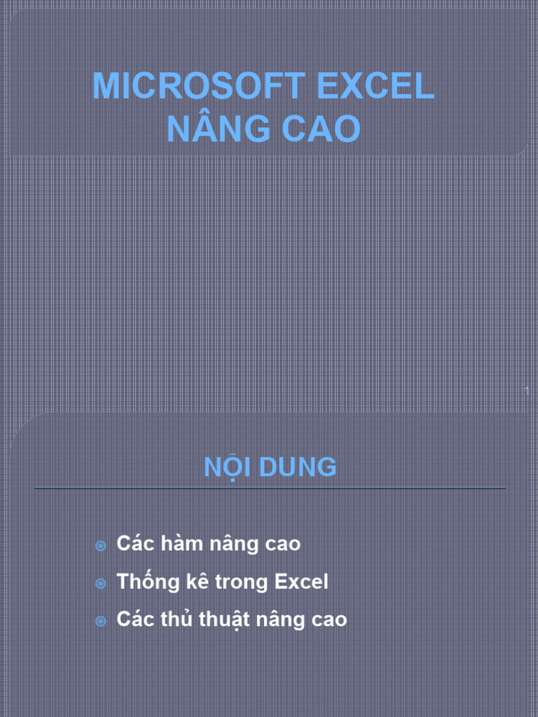 Bai Giang Excel Nang Cao | PDF