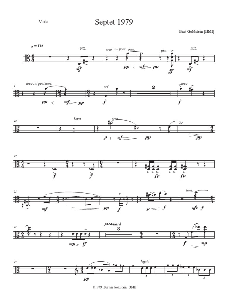 SEPTET 1979 - Viola | PDF | String Instruments