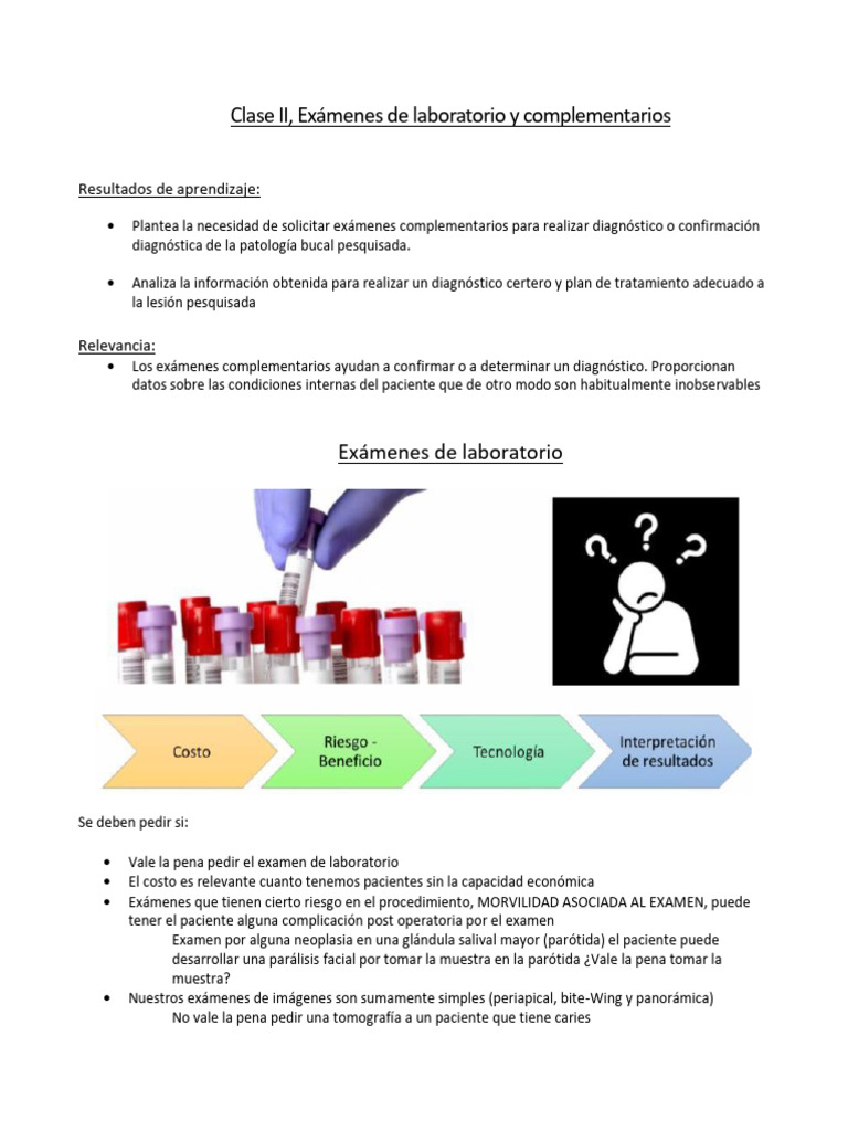 Exámenes de Laboratorio en Diagnóstico Bucal | PDF | Transaminasa ...