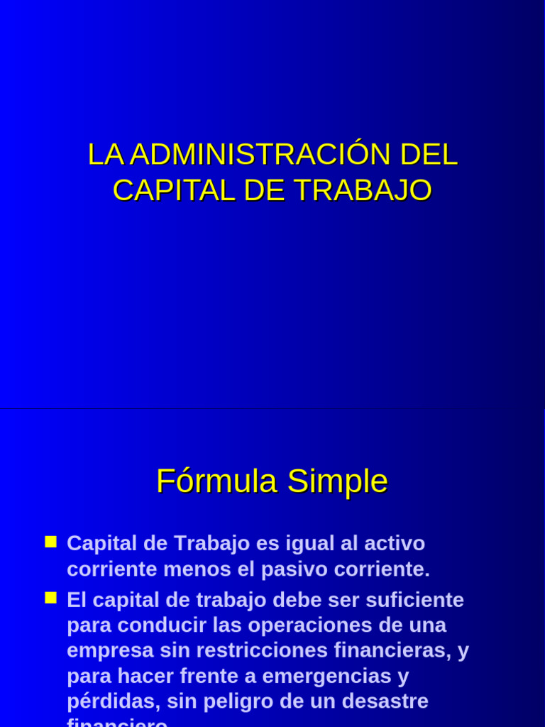0109 Práctica Del Capital de Trabajo | PDF | Capital de trabajo | Economias