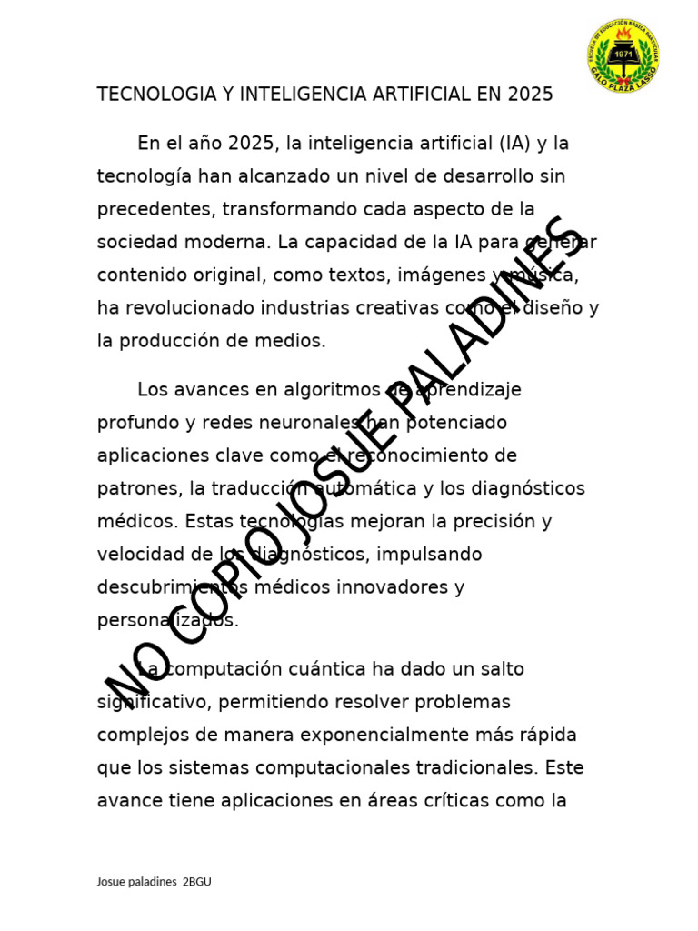 IA y Tecnología en 2025: Transformaciones Clave | PDF | Inteligencia ...