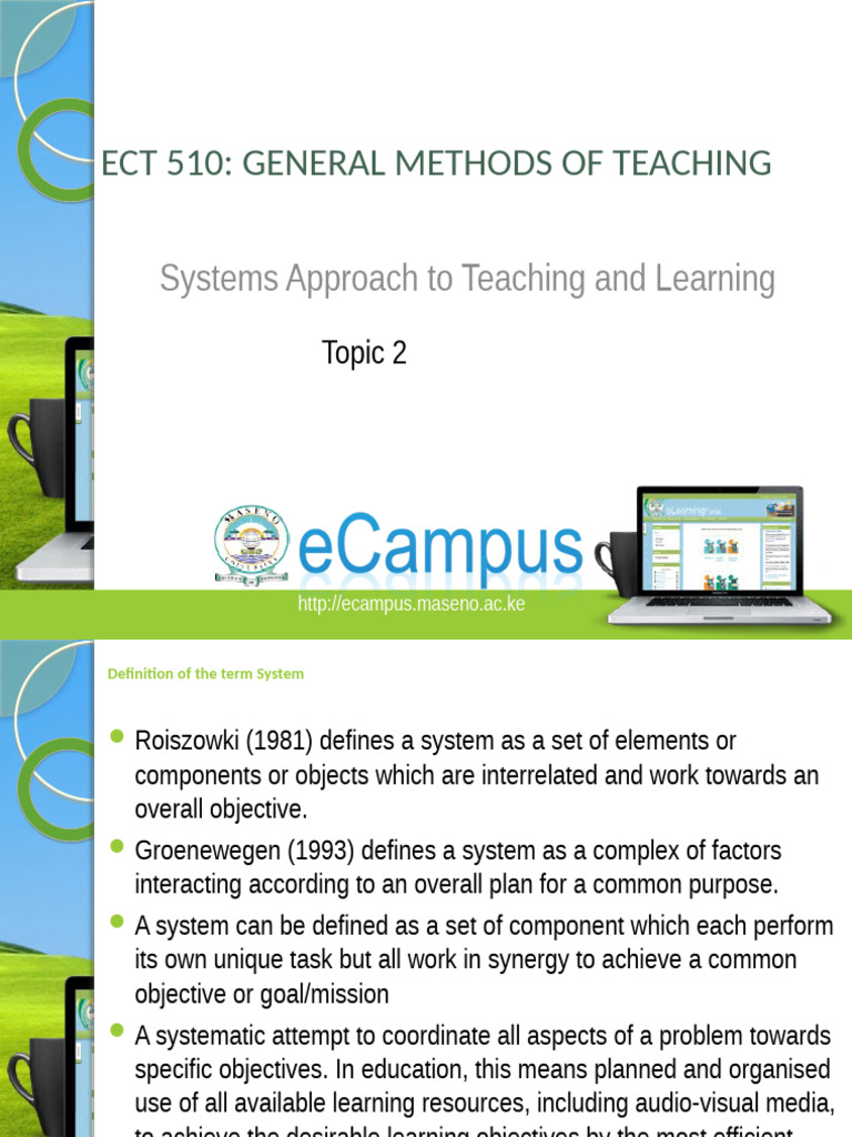 Systems Approach in Education Methods | PDF | System | Learning