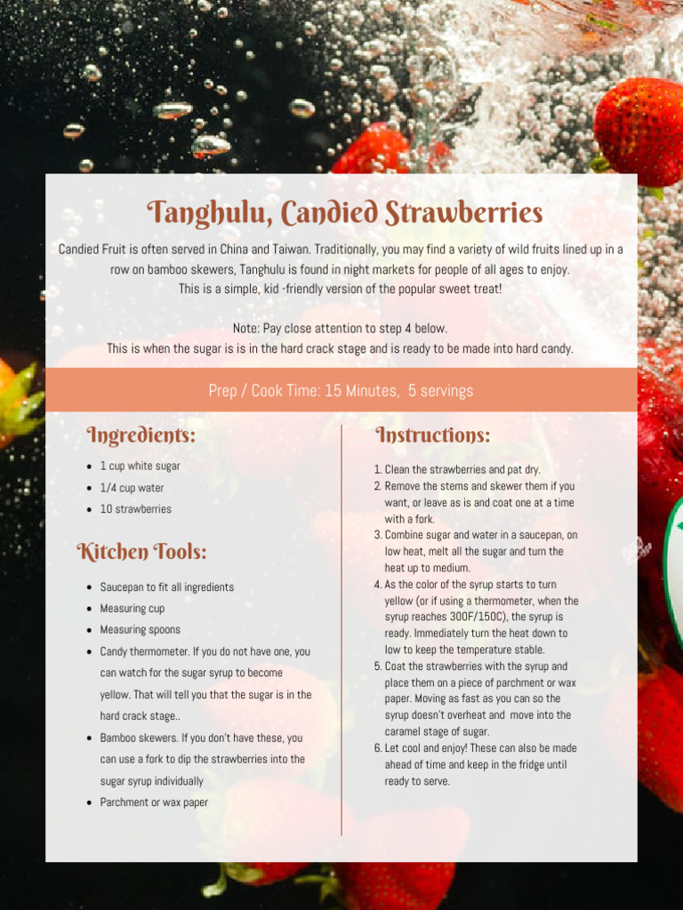 Tanghulu Pdf Foods Food And Drink Preparation