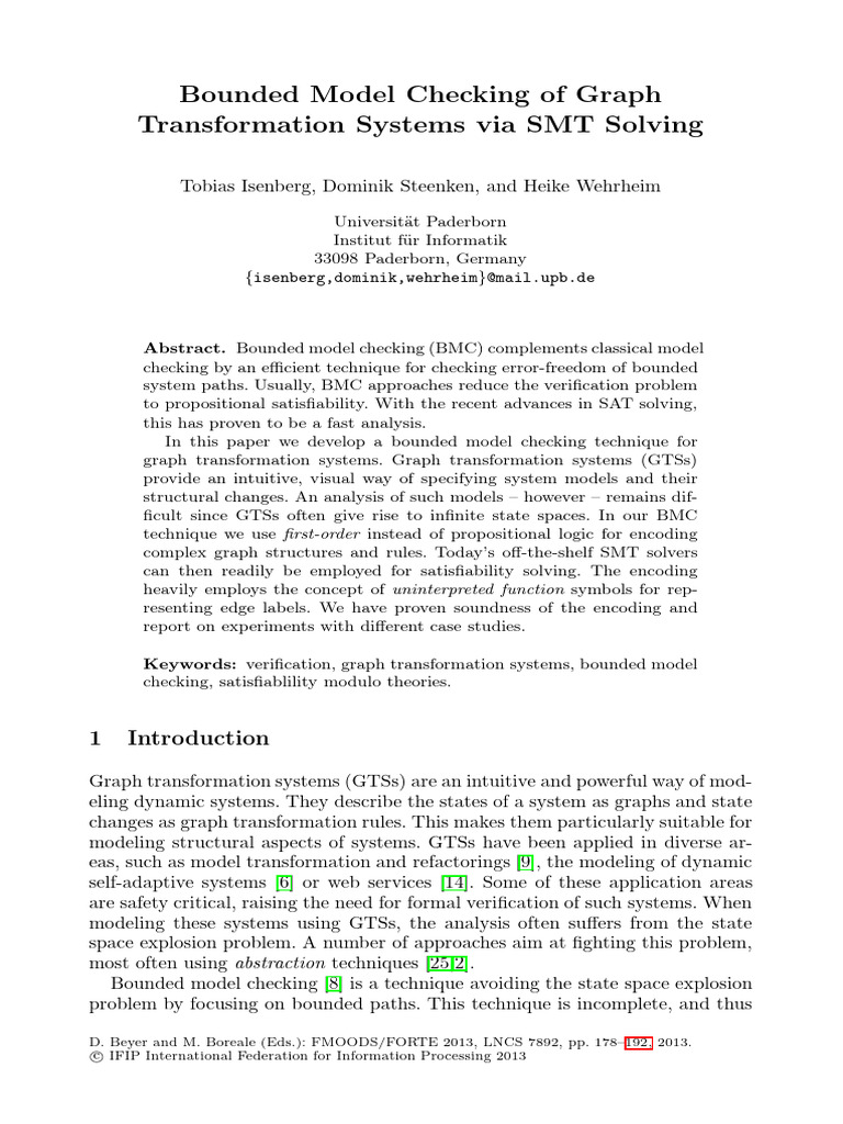 Bounded Model Checking for Graph Systems | PDF | Mathematical Logic ...