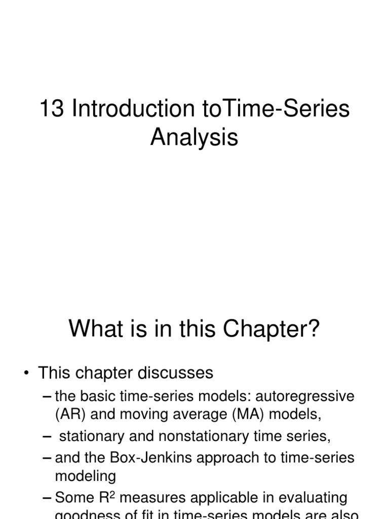 Introduction to Time-Series Analysis | PDF