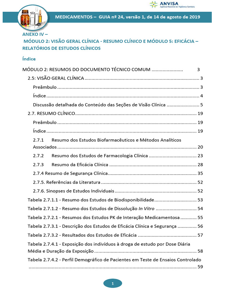 Guia Anvisa Roteiro CTD - MÓDULO 5 | PDF | Teste clínico | Abstract ...