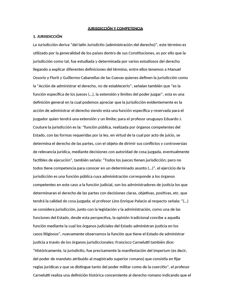 Jurisdicción y Competencia en Derecho | PDF | Jurisdicción | Res Judicata