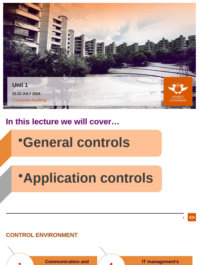Study Unit 1 Computer Auditing 2024 Lecture 1 Pdf Software