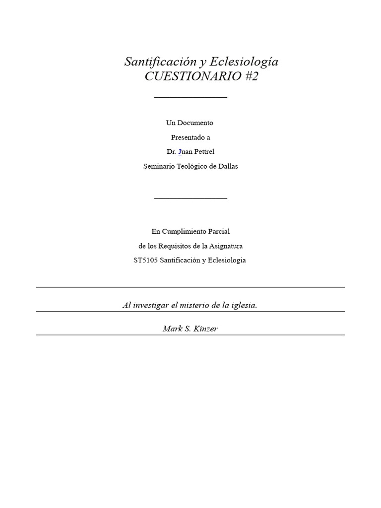 Cuestionario 2 Collins | PDF | Cristo (título) | Iglesia cristiana