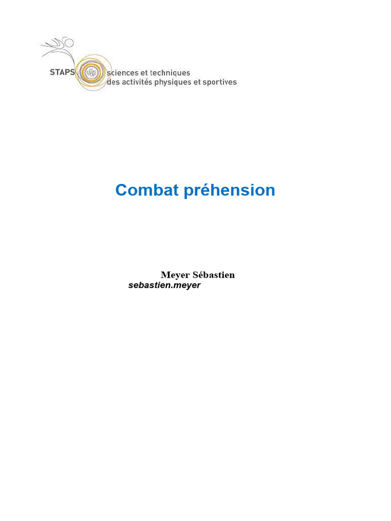 Stage Licence STAPS APA : Guide et Évaluation | PDF | Pédagogie | Judo