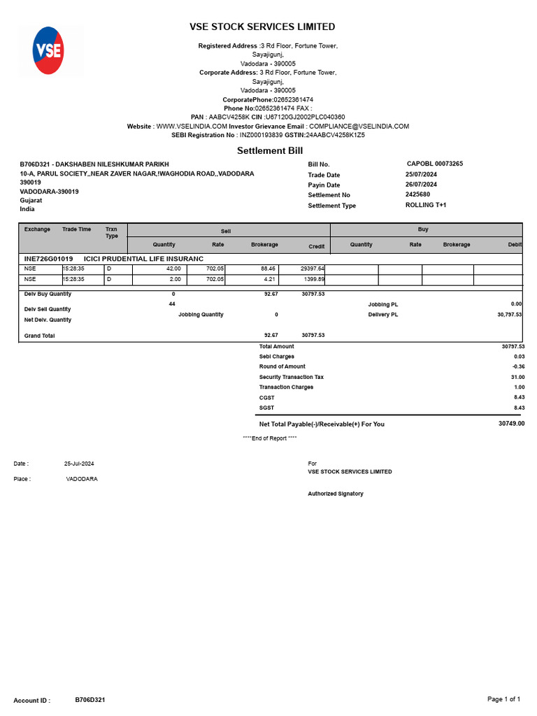 Equity BIll Detail | PDF | Money | Financial Services