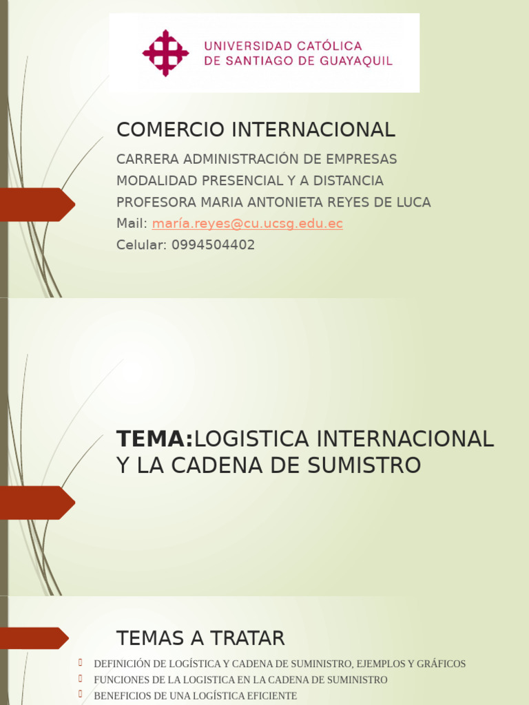 Logística Internacional y Cadena de Suministro | PDF | Logística ...