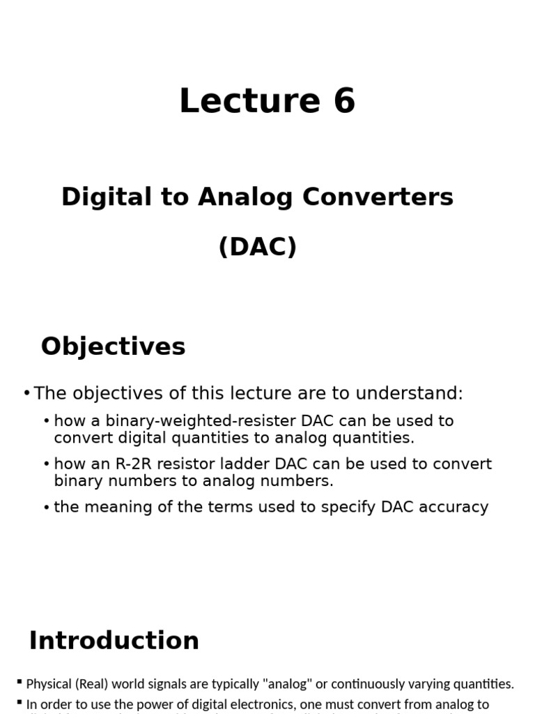 Understanding Digital to Analog Converters | PDF | Digital To Analog ...