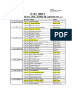 Mid term exam date sheet UG courses Oct-Nov 2011