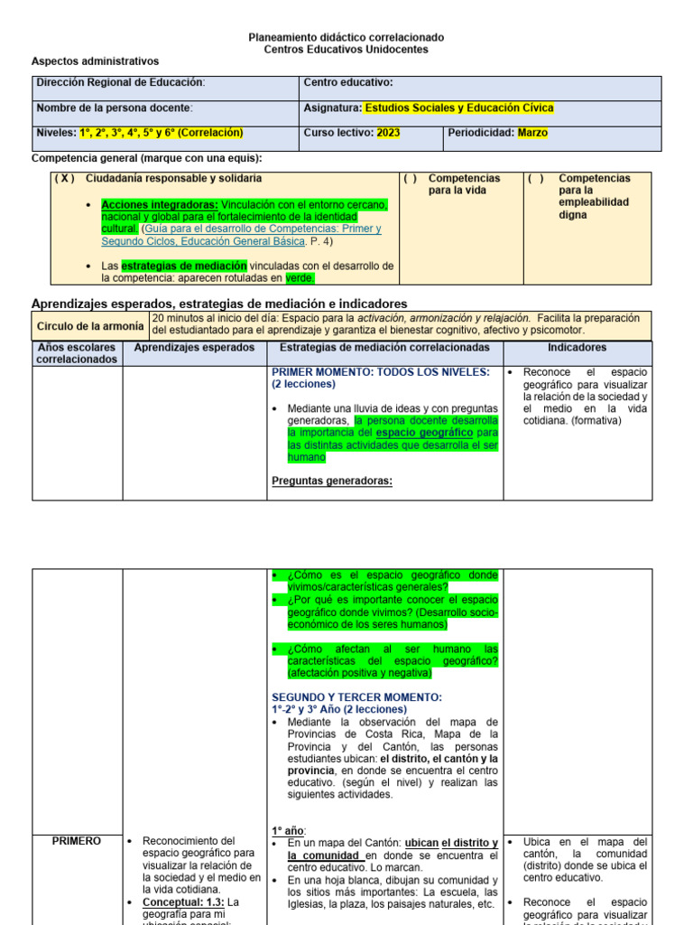 Estudios sociales y educacion civica planeamiento correlacionado pdf