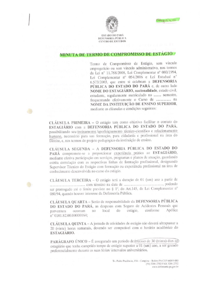 Minuta de Termo de Compromisso | PDF